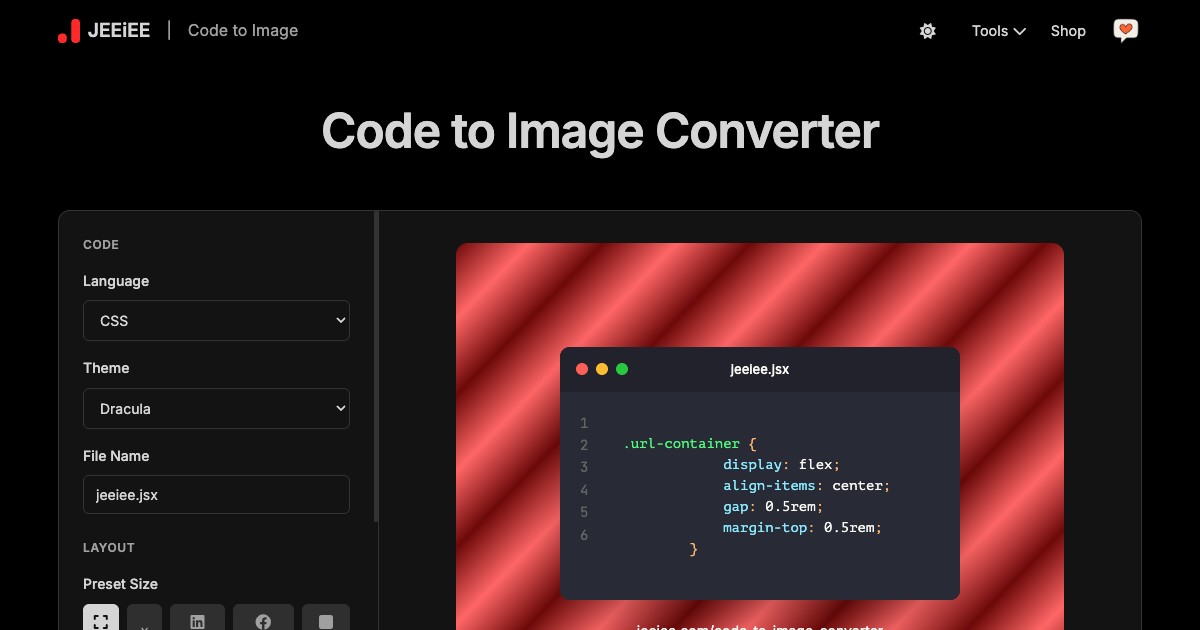Code to Image Converter